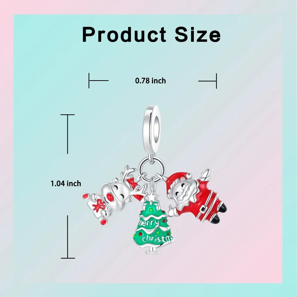 Christmas 925 Sterling Silver Charms | Santa Claus Reindeer Snowman Tree Beads Fit Original Bracelet