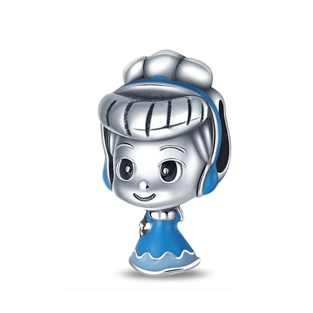 Disney 925 Sterling Silver Princess & Character Charms | Stitch, Olaf, Mickey, Donald & Tigger Beads Fit Pandora Bracelet