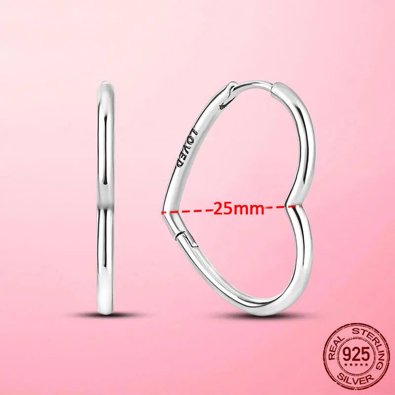 925 Sterling Silver Double Band Pave Hoop Earrings – Women’s Fashion Silver Jewelry