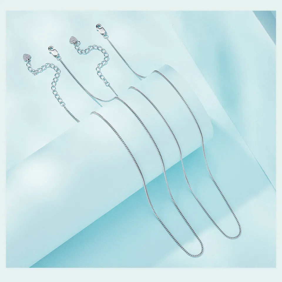 BAMOER Classic 925 Sterling Silver O-Chain Necklace – Adjustable Box Chain for Women