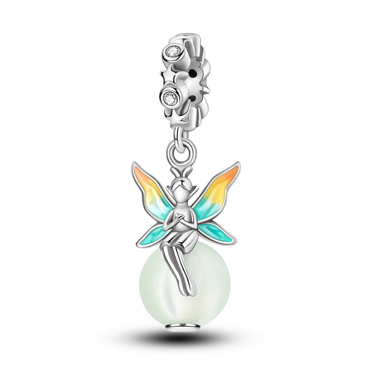 2025 Hot Sale 925 Sterling Silver Pink Butterfly Luminous Firefly Charm | Dangle Bead Fit Bracelet Necklace DIY Jewelry