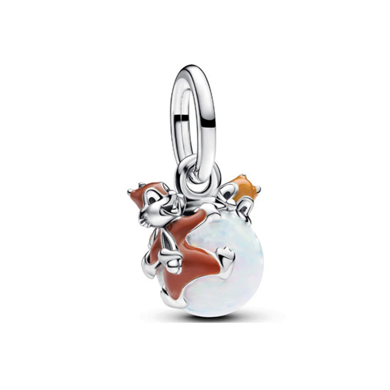 Miniso Disney 925 Silver Tiger & Lion Winnie The Pooh Charm Bead | Fit Original Bracelets & Necklaces DIY Women’s Jewelry