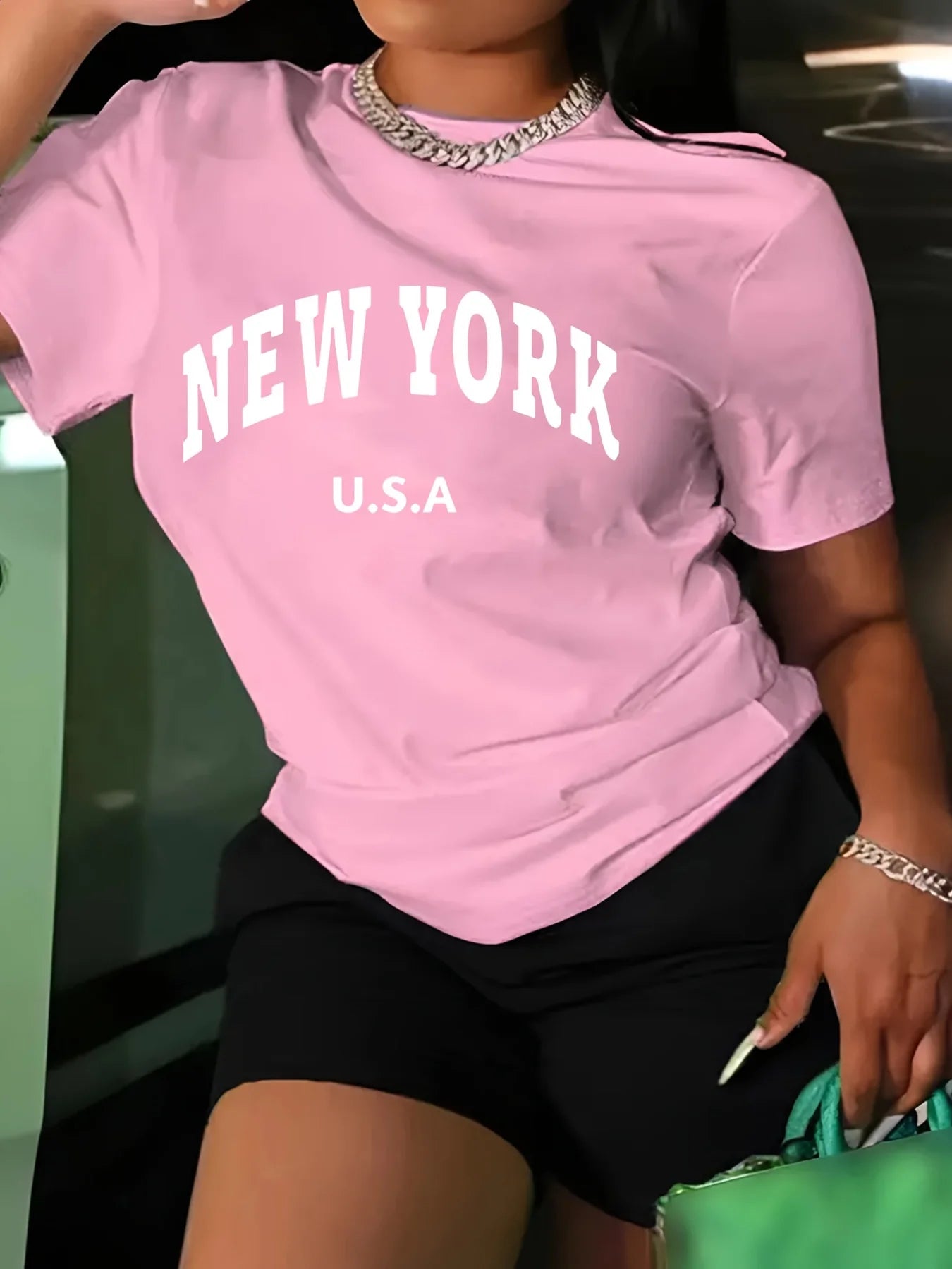 New York Print Women’s T-Shirt | Casual Short Sleeve Crew Neck Summer & Spring Top