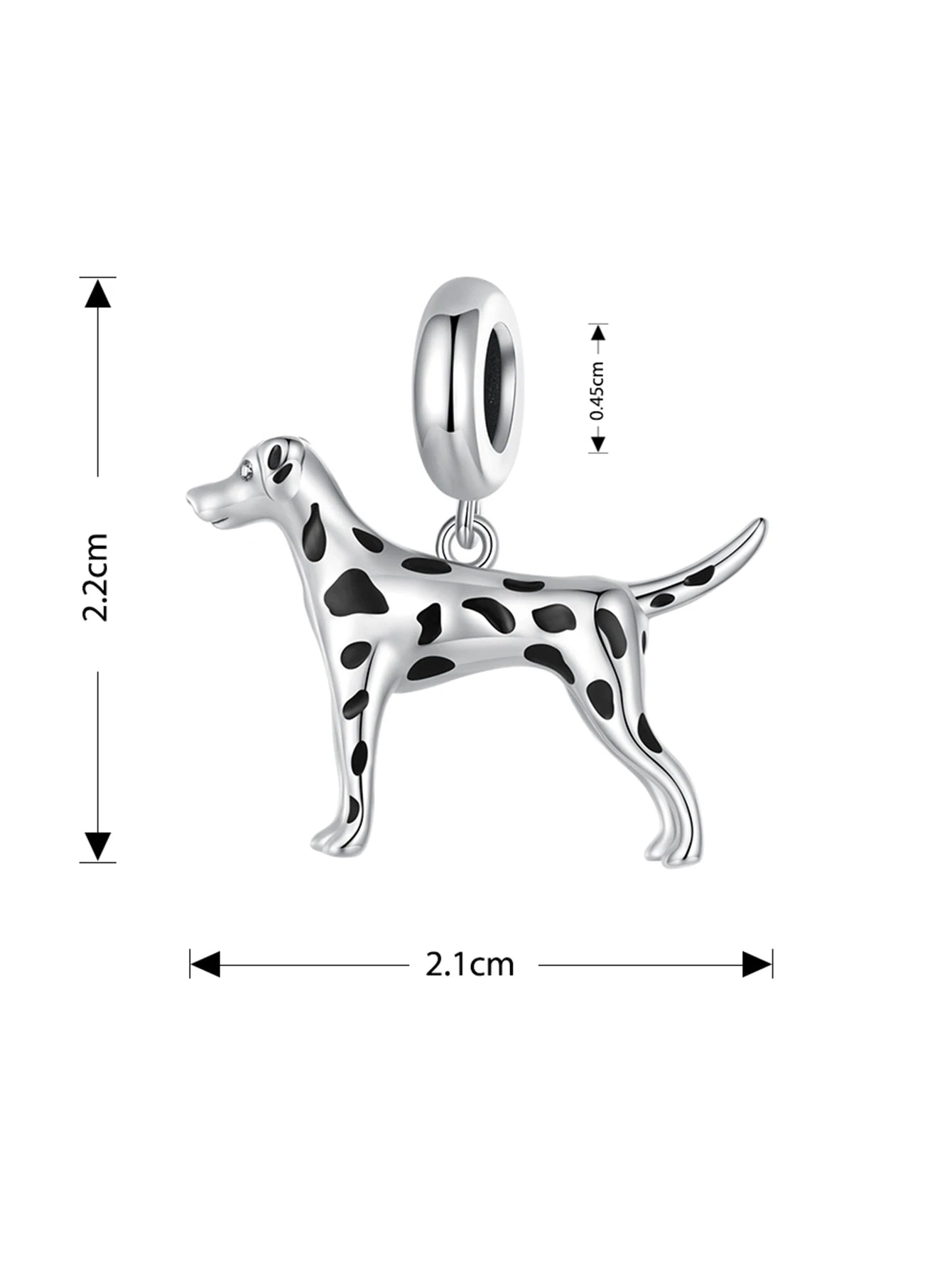 WOSTU 925 Sterling Silver Pet Dog Charm Pomeranian Yorkshire Terrier Pendant for Women Bracelet