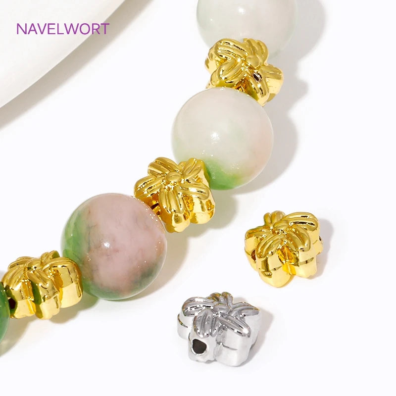 18K Gold Plated Flower Spacer Beads – Brass Bead Separators for Jewelry Making & DIY Crafts