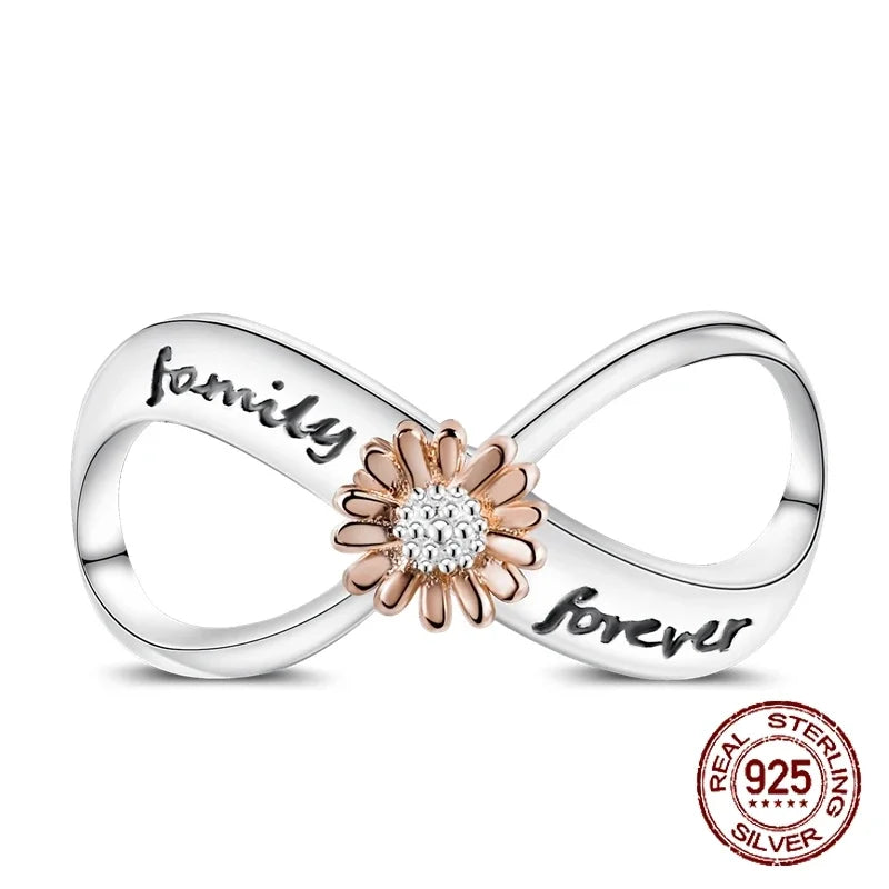 925 Sterling Silver Number & Puppy Family Beads Pendant | Fit 4mm Hole Bracelets