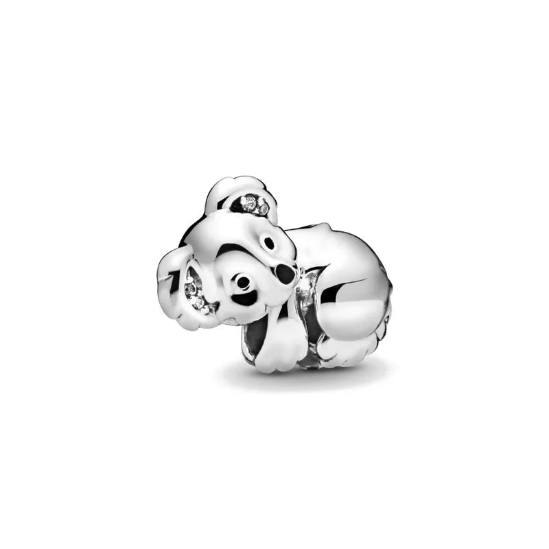 925 Sterling Silver Plated Dog, Cat & Owl Charms | Glow in the Dark Animal Beads | Fit Original Pandora Bracelet Women’s Jewelry