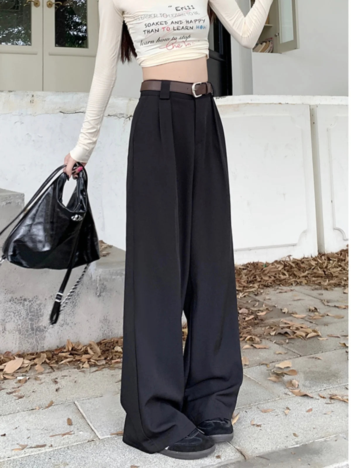 High Waist Loose Pants Women – Summer 2025 Retro Casual Drapey Versatile Trousers