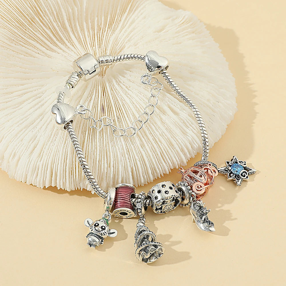 Alice in Wonderland 🐇 Beaded Pandora Bracelet | DIY Alloy Charm Jewelry