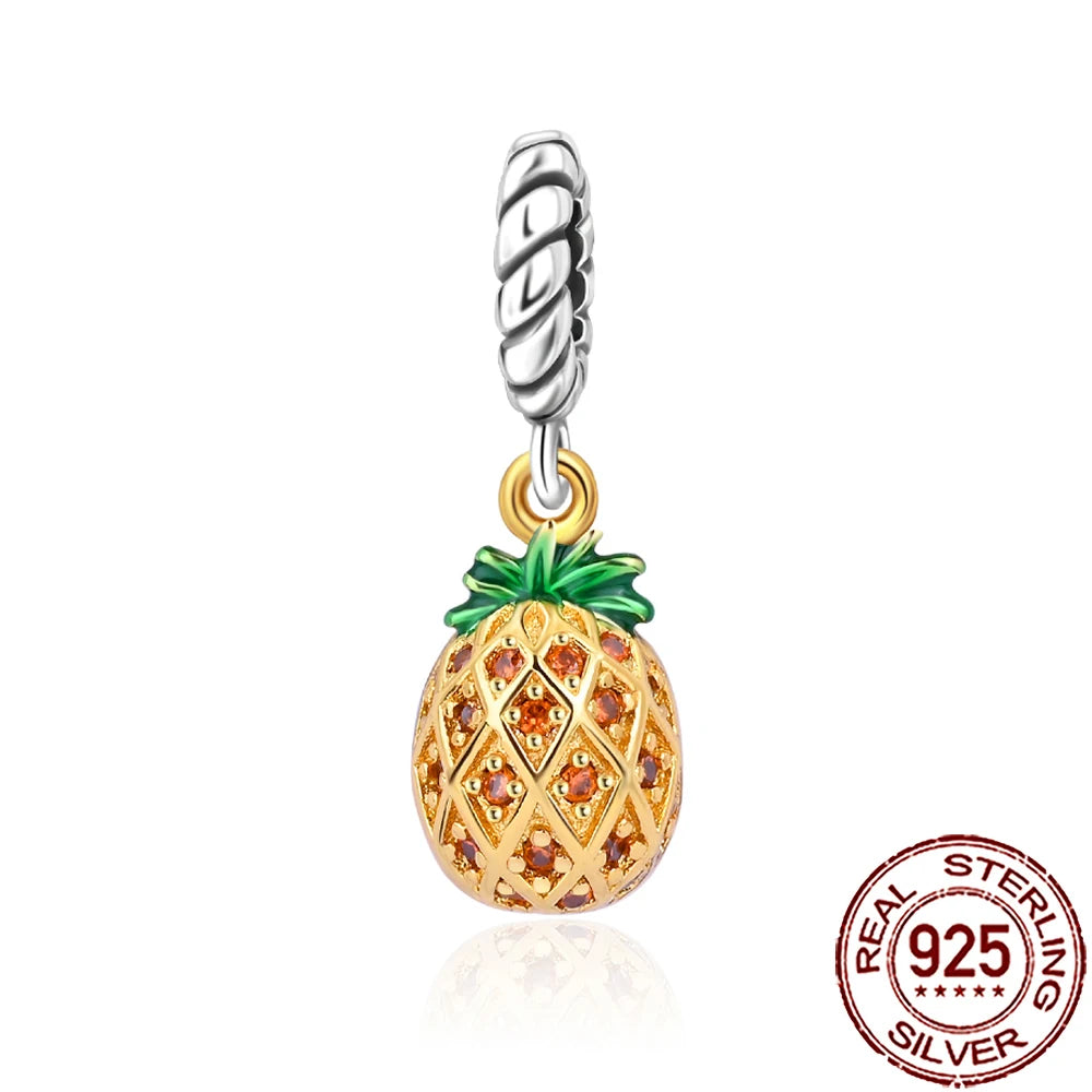 2025 New 925 Sterling Silver Coffee, Cake, Fruit & Burger Charms | Fit Pandora Bracelet & Necklace DIY Jewelry