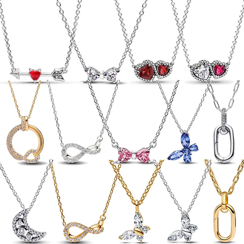 925 Sterling Silver Butterfly Heart Zircon Necklace | Luxury Sparkling Pendant – Exquisite Women’s Birthday Gift