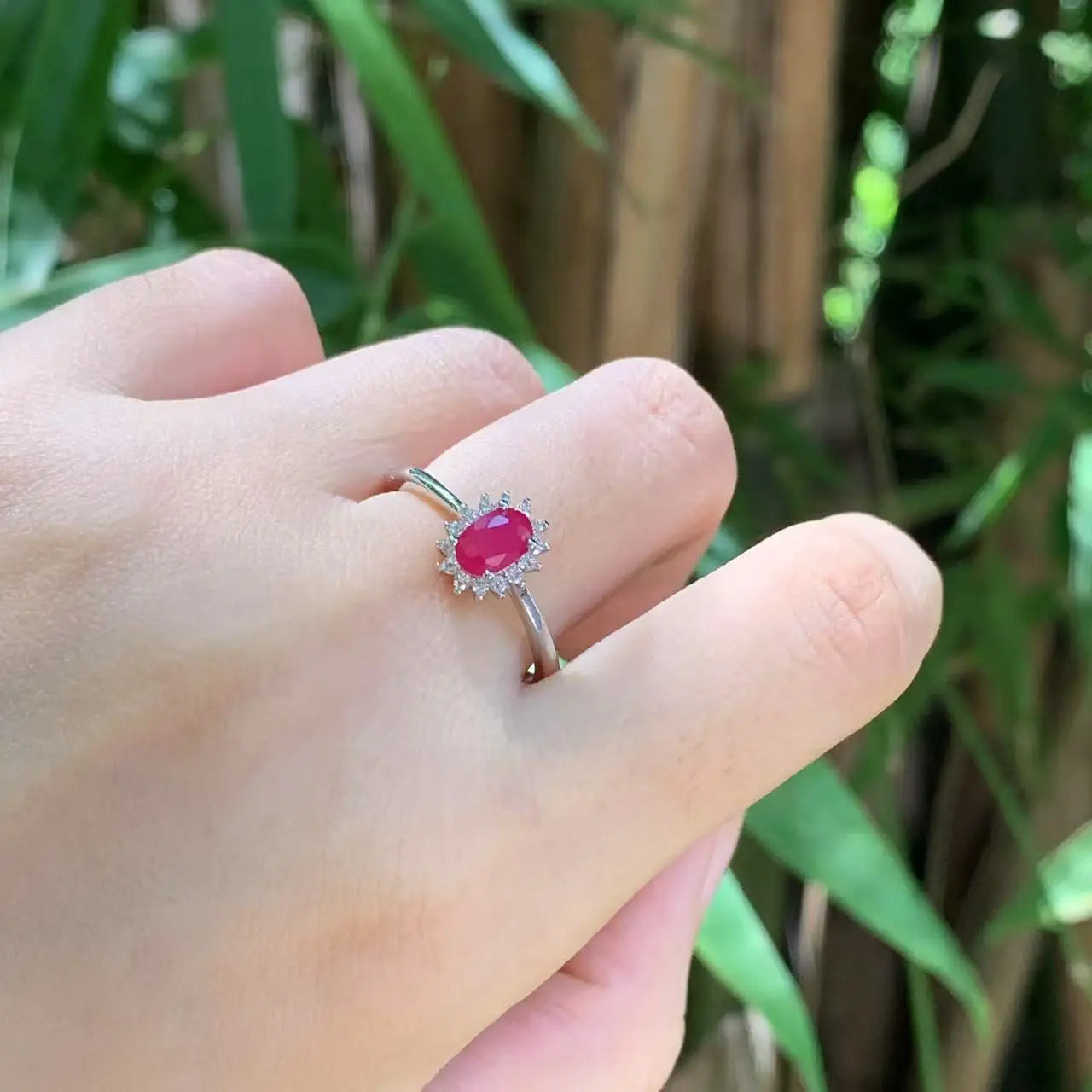 Natural Ruby Adjustable Ring for Women | 6x4mm Vintage 925 Silver Fine Jewelry Gift – High Quality Wholesale