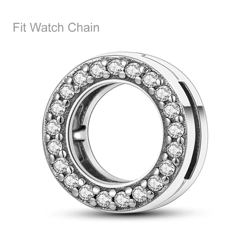 925 Sterling Silver Colorful Charms – Rose, Crown, Rainbow & Heart Dangle Beads Fit Pandora Bracelet & Necklace