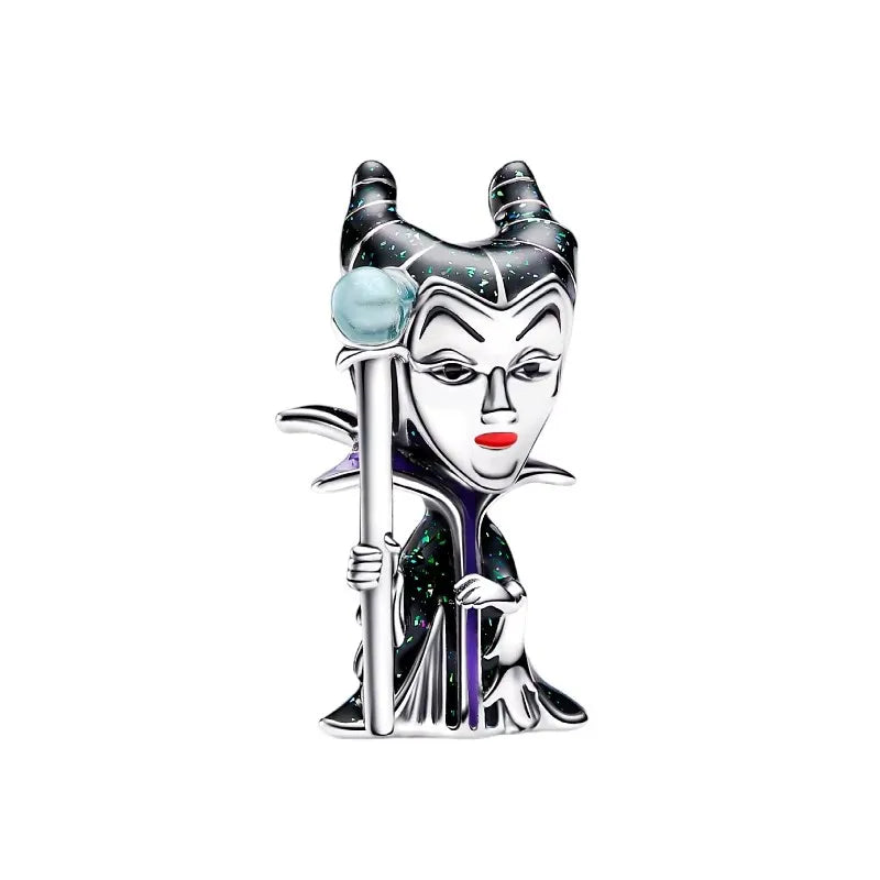 Miniso Disney 925 Sterling Silver Villains Charm Set | Cruella De Vil & Maleficent Charms Fit Original Bracelet