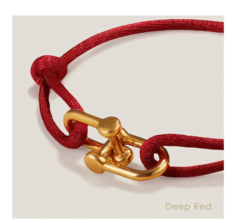 MOONLIGHT Adjustable U-Shape Silk Rope Bracelet | Classic Women’s Charm Bracelet High Quality Jewelry Gift