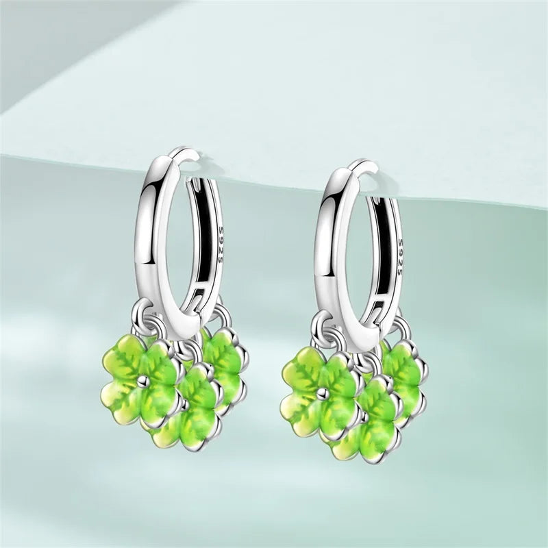 Original 925 Sterling Silver Fruit Series Earrings | Cherry & Strawberry Zircon Hoop Studs for Women Girls Party Jewelry