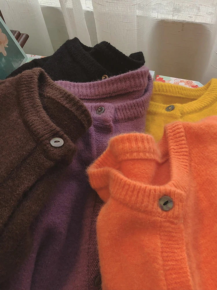 Women’s Knitted Open Cardigan | Casual Korean Style Long Sleeve Autumn Winter Outerwear Sweater Jacket