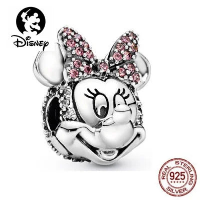 925 Sterling Silver Disney Character Beads – Mickey, Minnie, Princess, Stitch, Iron Man, Spiderman Charms for Pandora Bracelet