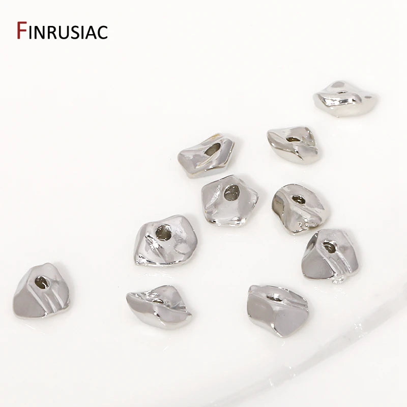 18K Gold Plated Brass Irregular Spacer Beads – 10/20Pcs Loose Bead Separators for DIY Bracelet & Jewelry Making