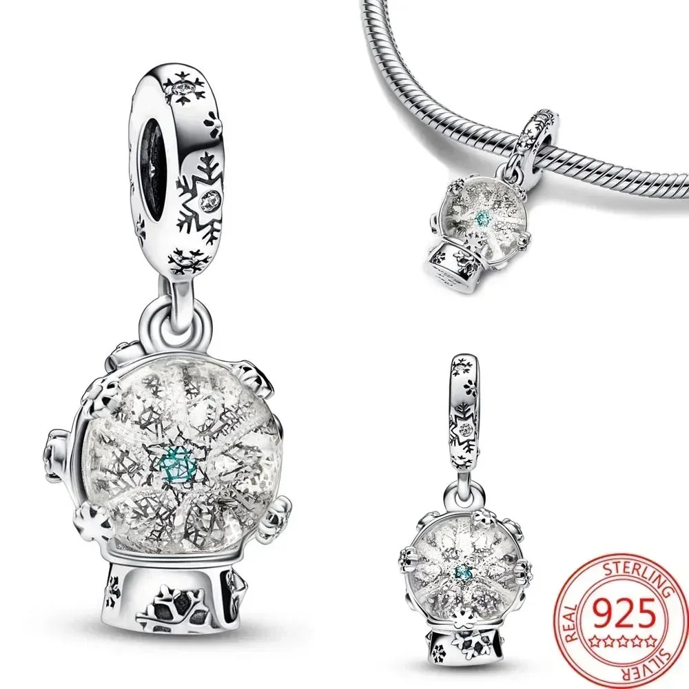 Christmas 925 Sterling Silver Charms | Santa Claus Reindeer Snowman Tree Beads Fit Original Bracelet