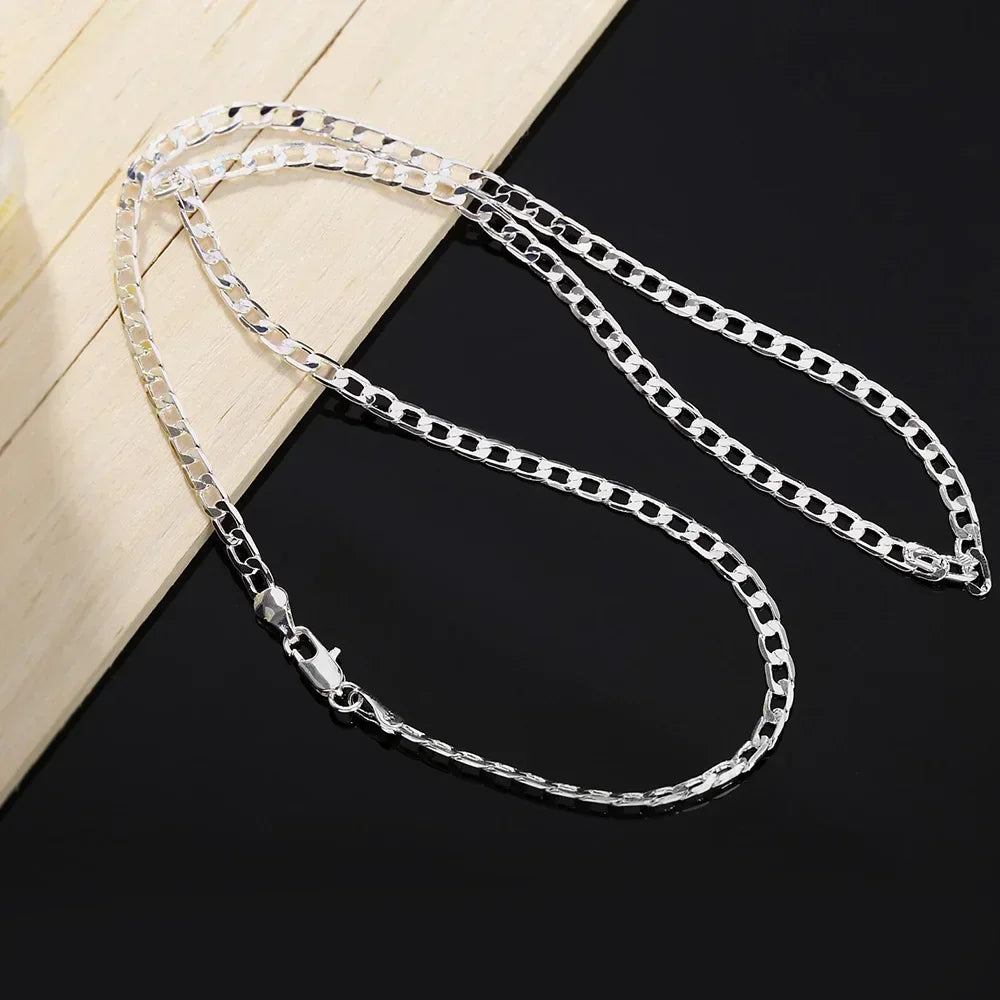 Wholesale Men’s 925 Sterling Silver Necklace – 2/4/6/8/10/12MM Chain 40-75cm Lobster Clasp
