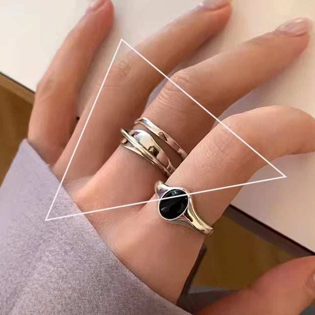 VENTFILLE 925 Sterling Silver Irregular Geometry Ring – Women’s Minimalist Jewelry Gift