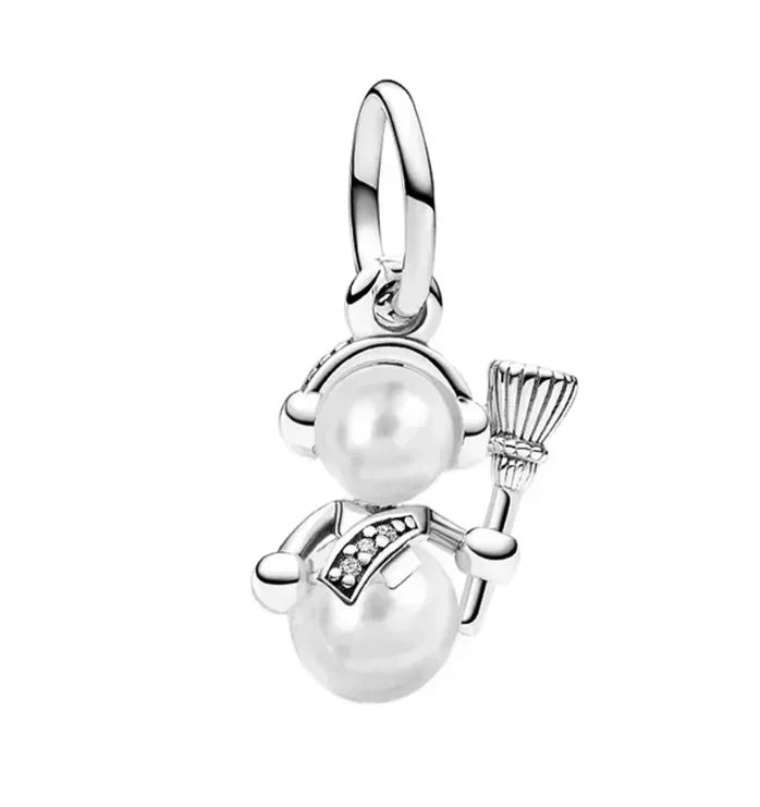 Christmas 925 Sterling Silver Charms | Santa Claus Reindeer Snowman Tree Beads Fit Original Bracelet