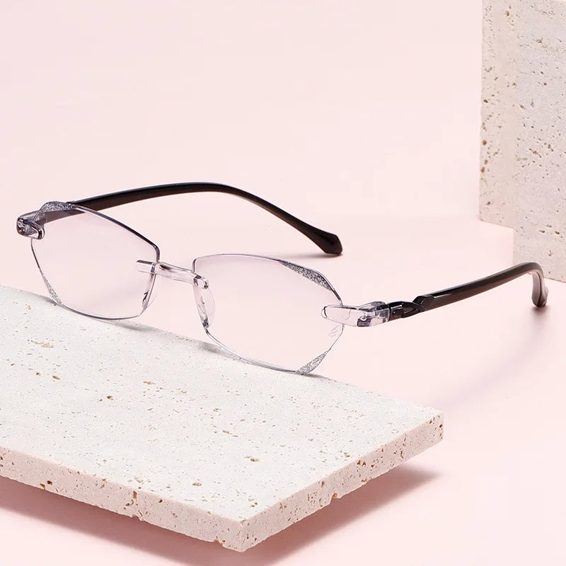 New Diamond Cut High Definition Reading Glasses – Men & Women Far-Sighted Hyperopia Eyewear | Classic Rimless Presbyopia Eyeglasses