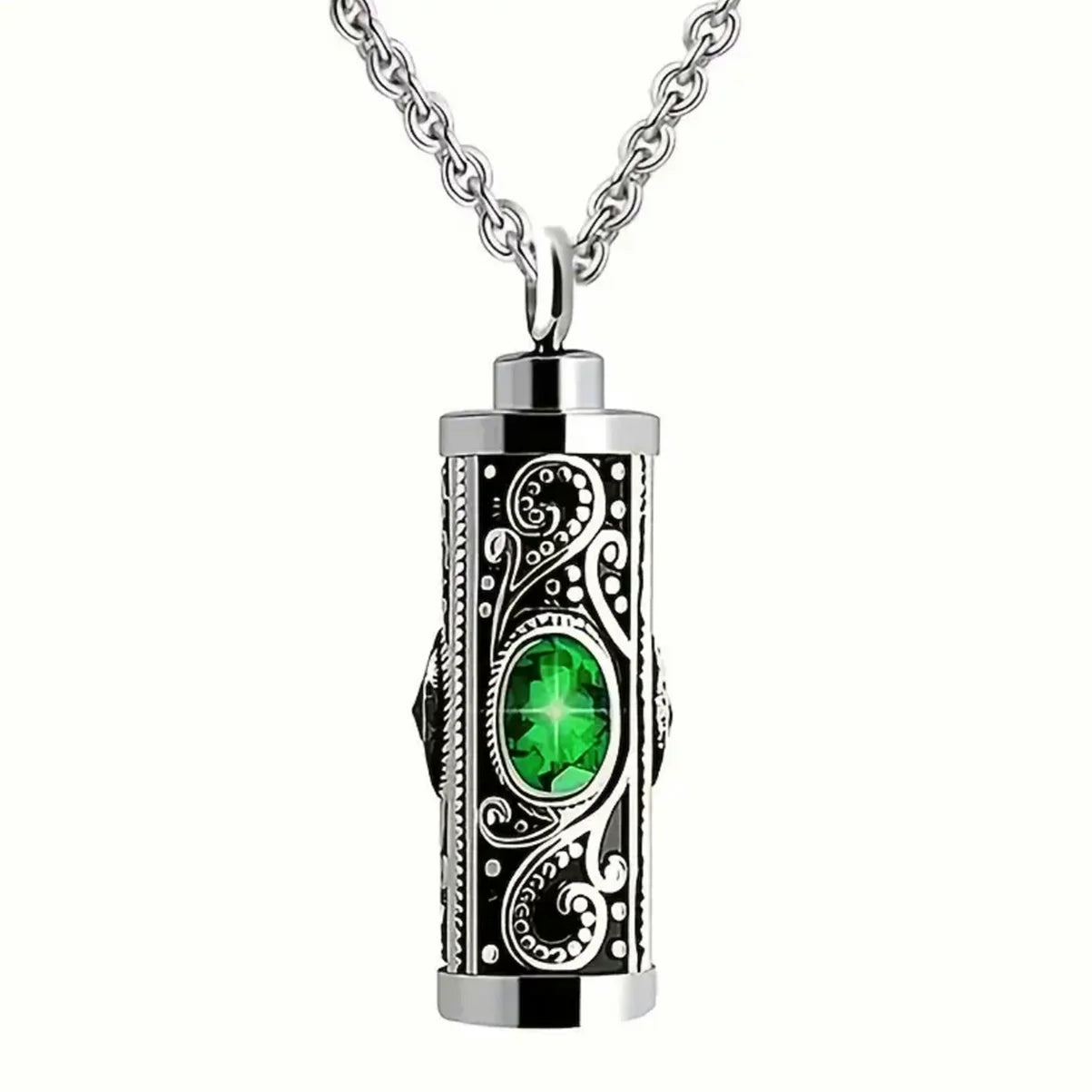 Cremation Urn Necklace for Ashes Stainless Steel Memorial Pendant