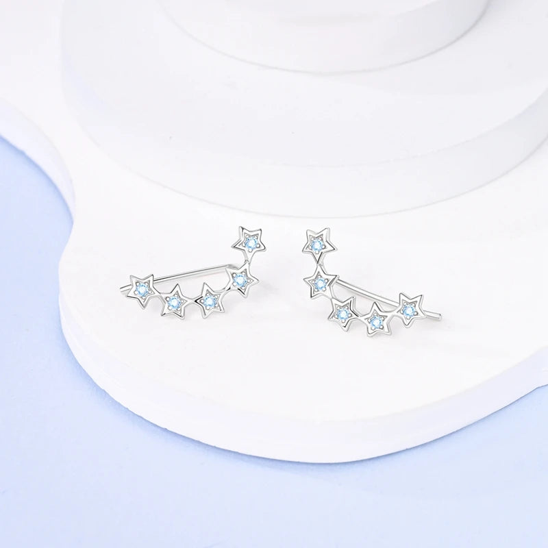 Luxury 925 Sterling Silver Ocean Mermaid Earrings | Pave CZ Fine Jewelry for Women