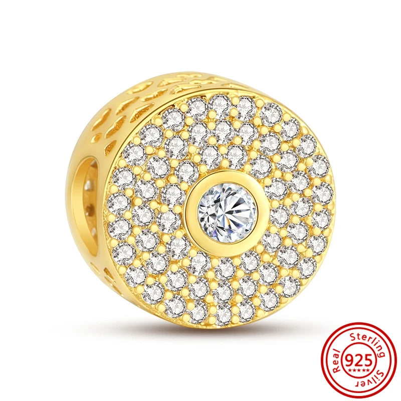 925 Sterling Silver Heart Pave Zircon Family Tree Charm | Fits Original Bracelet Women’s Luxury Jewelry Gift