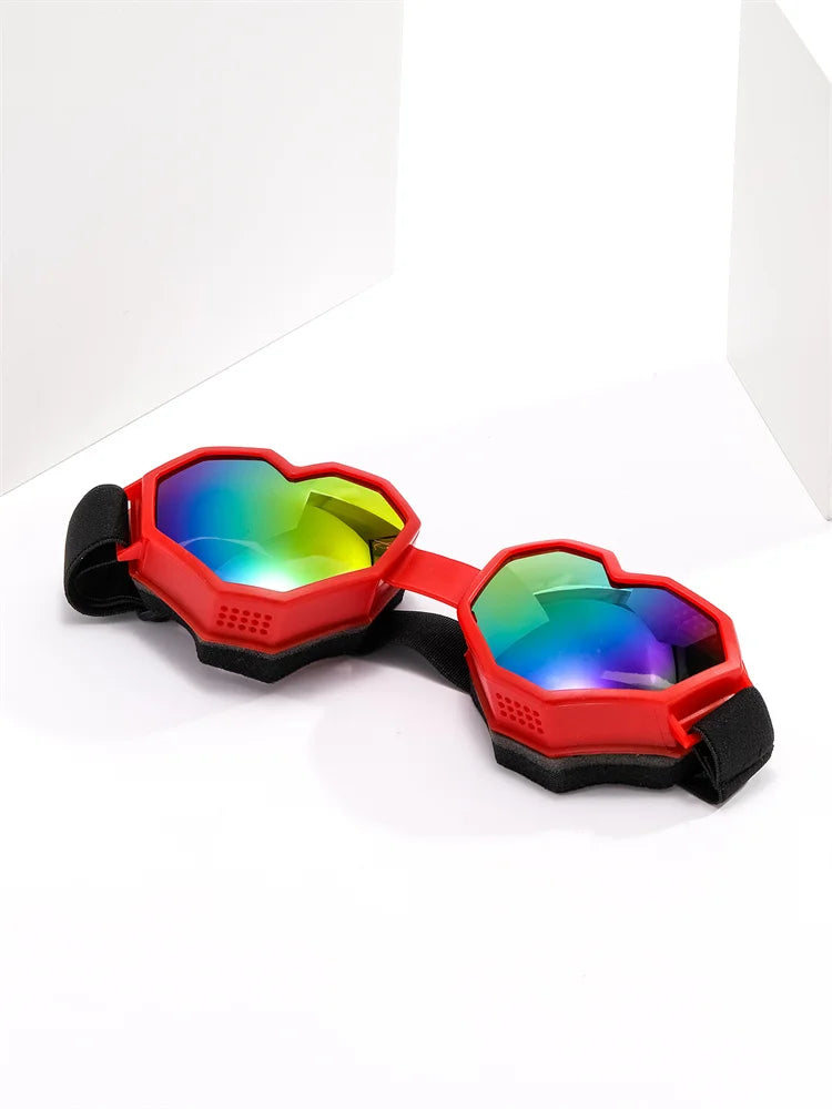PC Love-Shaped Sunglasses – Windproof & UV-Proof Ski Goggles | Trendy Heart-Shaped Glasses