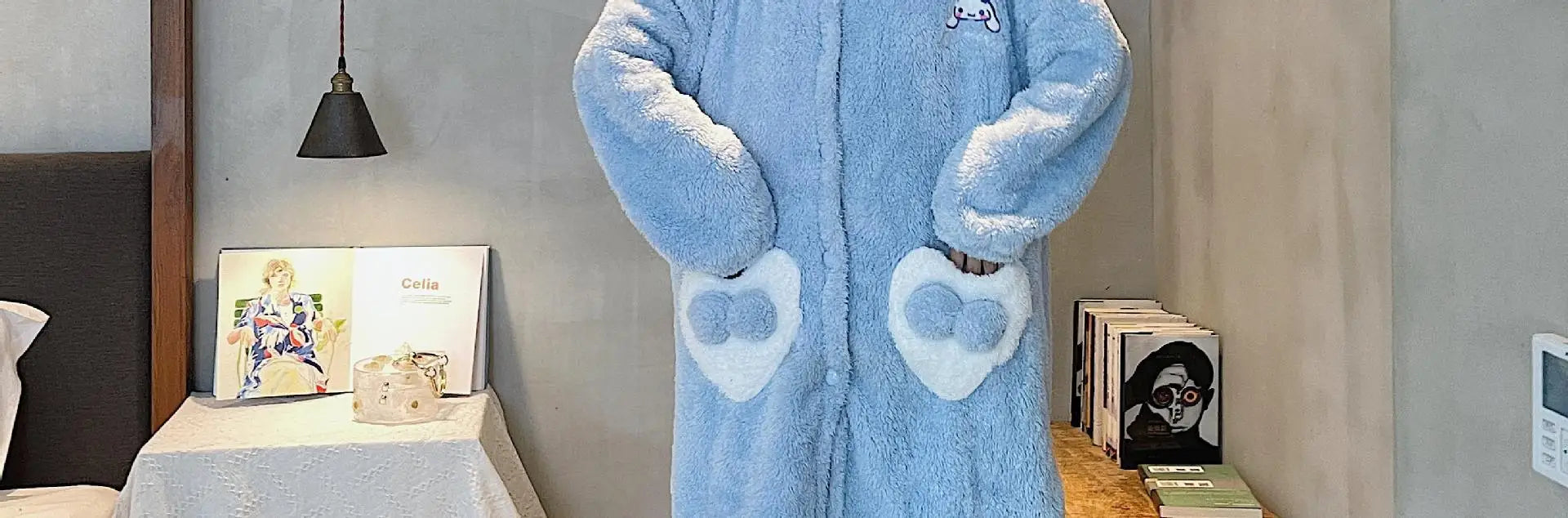 Kawaii Sanrio Hello Kitty Velvet Pajamas Set | Cute Cartoon Nightgown & Bathrobe | Girls & Couples Soft Home Wear