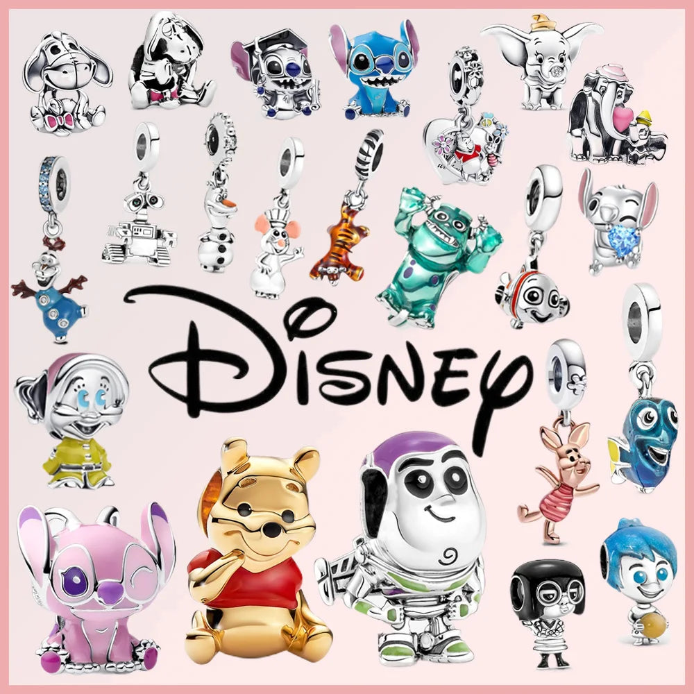 Disney Deadpool Stitch Minnie Winnie 925 Sterling Silver Dangle Charms – Fit Original Bracelet