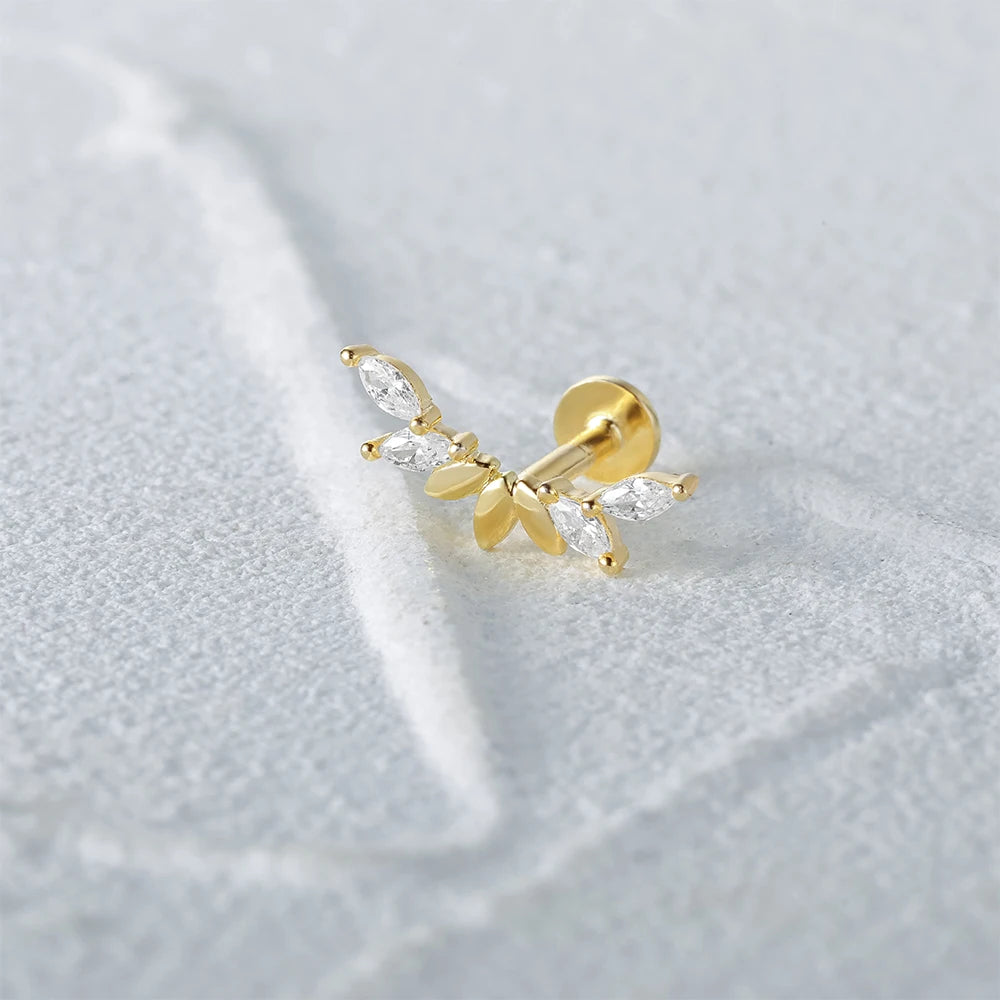 Aide 925 Sterling Silver Geometric Multi Piercing Stud Earrings for Women – K Gold Tassel Elegant Jewelry Gift