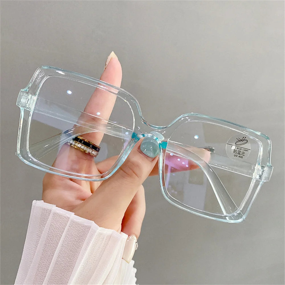 New Fashion Anti-Blue Light Glasses – Stylish Square Reading Eyeglasses for Men & Women | Transparent Frame Optical Spectacle