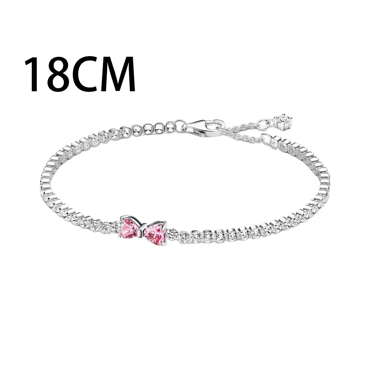 925 Sterling Silver Pink Bow Jewelry Set – Charms, Rings, Earrings & Necklace Beads for Women