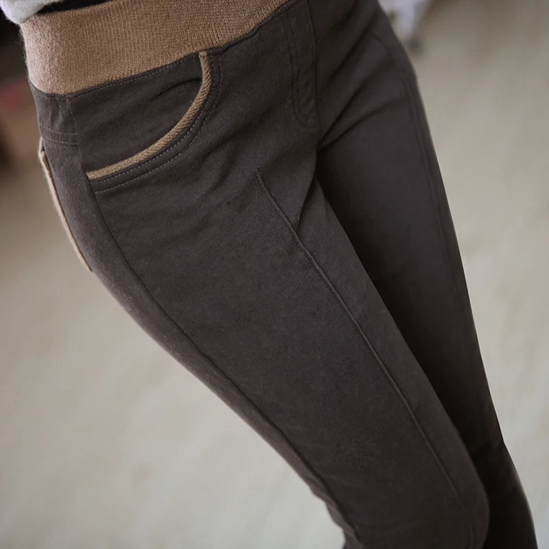 Women Pencil Pants High Waist Skinny Black Velvet Leggings – Warm Winter Jeggings S-4XL