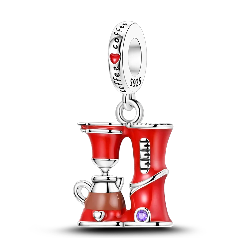 925 Sterling Silver Colorful CZ Zircon Dangle Charm | 2025 New Fashion Bead | Fits Pandora Bracelet | DIY Jewelry Gift