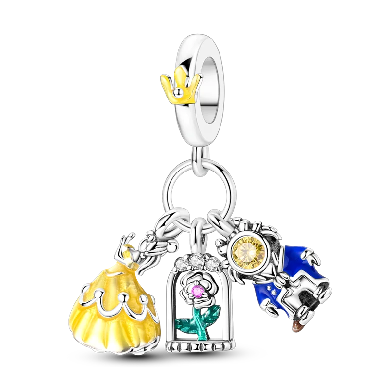 925 Sterling Silver Colorful CZ Zircon Dangle Charm | 2025 New Fashion Bead | Fits Pandora Bracelet | DIY Jewelry Gift