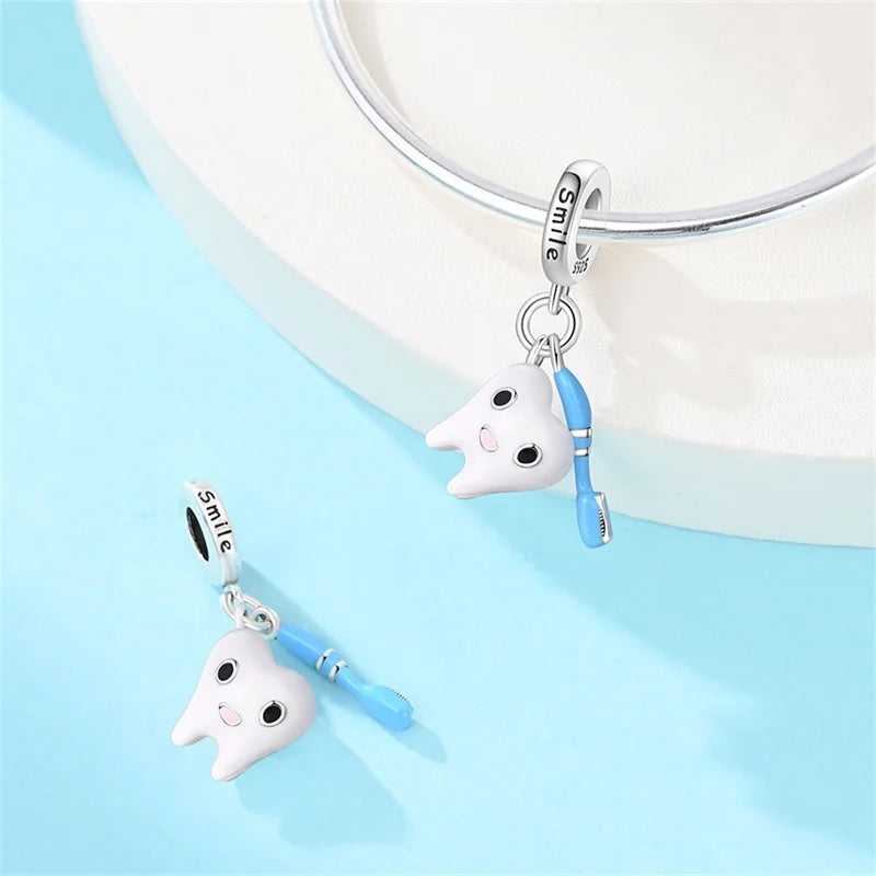 Original 925 Sterling Silver Luminous Lantern & Magic Cat Charm Bead | Glowing Angel Jungle Pendant for Bracelet Jewelry