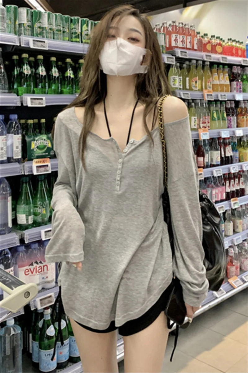 Loose Long Sleeve Women’s T-Shirt – Sun Protection Cover-Up | Spring Autumn Lightweight Casual Comfortable Top