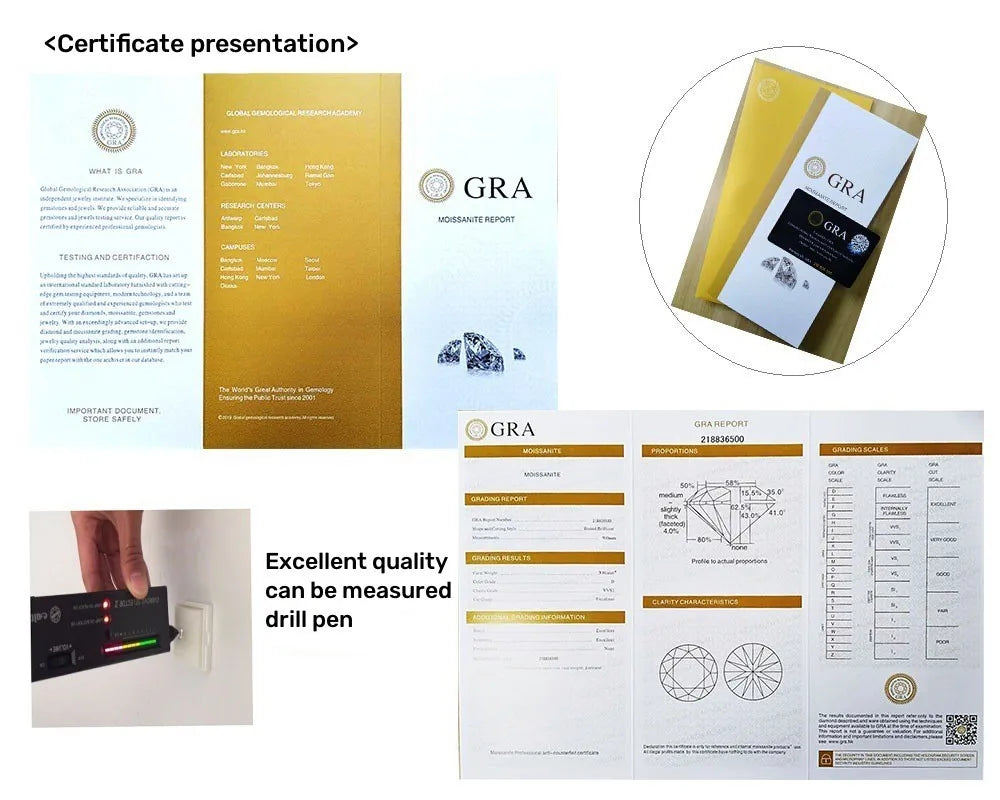 Butterflykiss 1CT Moissanite Pendant Necklace 925 Sterling Silver Bridal Jewelry