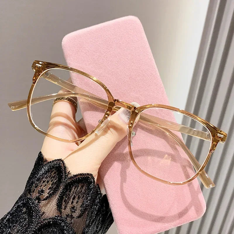 0 to -600 Myopia Large Frame Glasses – Ultra-Light Anti Blue Light Finished Flat Glasses