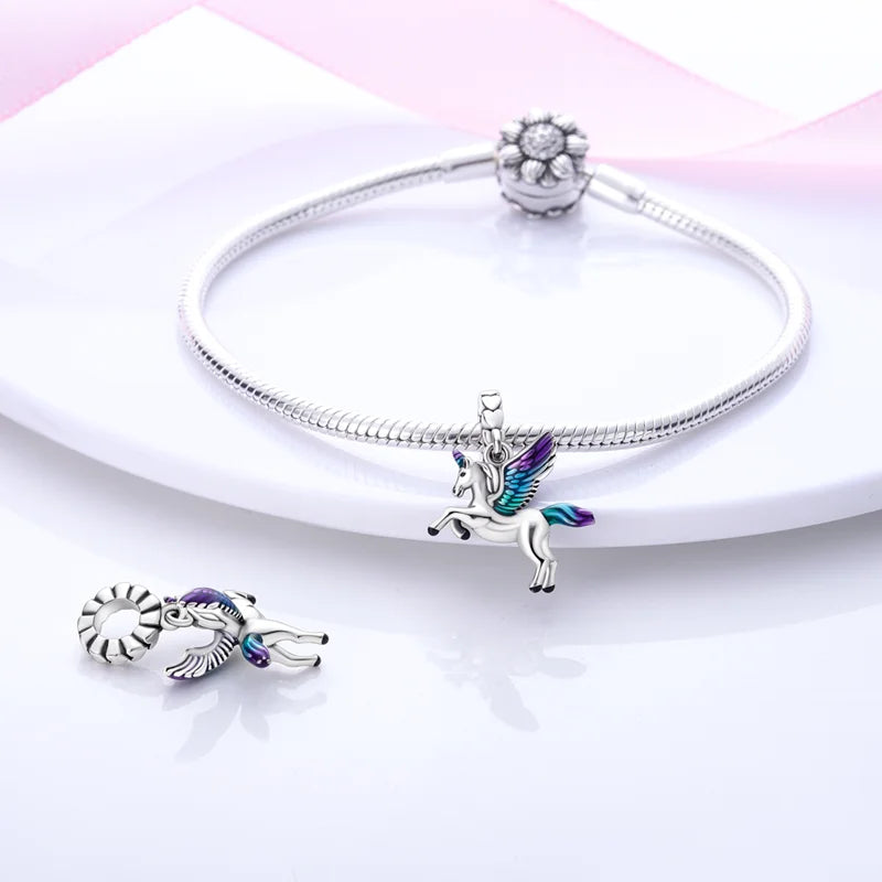 2025 Hot Sale 925 Sterling Silver Pink Butterfly Luminous Firefly Charm | Dangle Bead Fit Bracelet Necklace DIY Jewelry