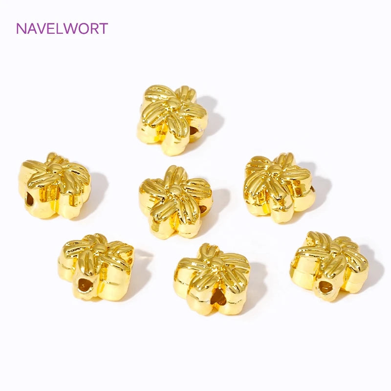 18K Gold Plated Flower Spacer Beads – Brass Bead Separators for Jewelry Making & DIY Crafts