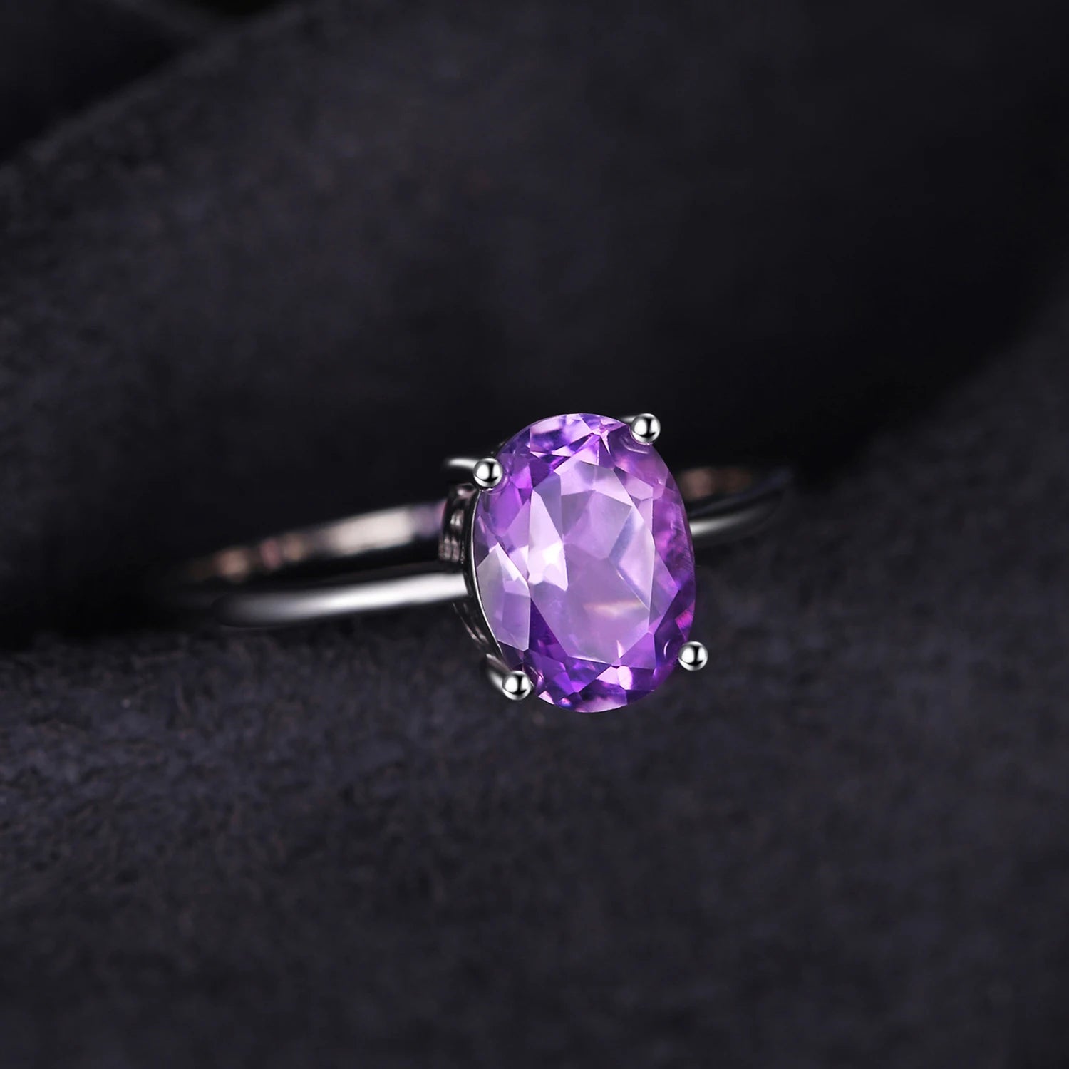 JewelryPalace 925 Sterling Silver Oval Gemstone Ring for Women | Rose & Yellow Gold Plated Amethyst Citrine Garnet Topaz Peridot Ring