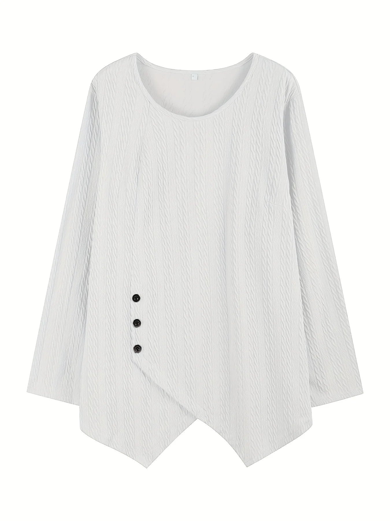 Plus Size Women’s Knitted Casual T-Shirt – Loose Fit Round Neck Short Sleeve Top 👚✨