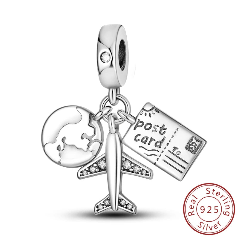 Original 925 Sterling Silver Paris Tower & Travel Charms – DIY Bracelet & Pendant Jewelry