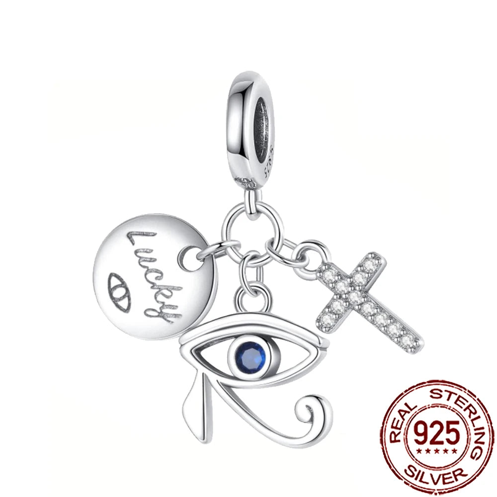 2025 New 925 Sterling Silver All-Seeing Eye Hamsa Hand Charm | Fits Pandora Bracelet & Women’s DIY Jewelry